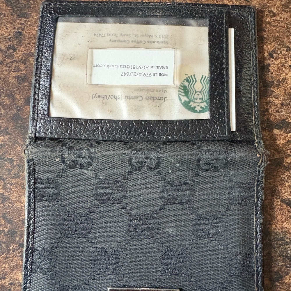 Gucci Black Key & Card Holder with Monogram Canvas